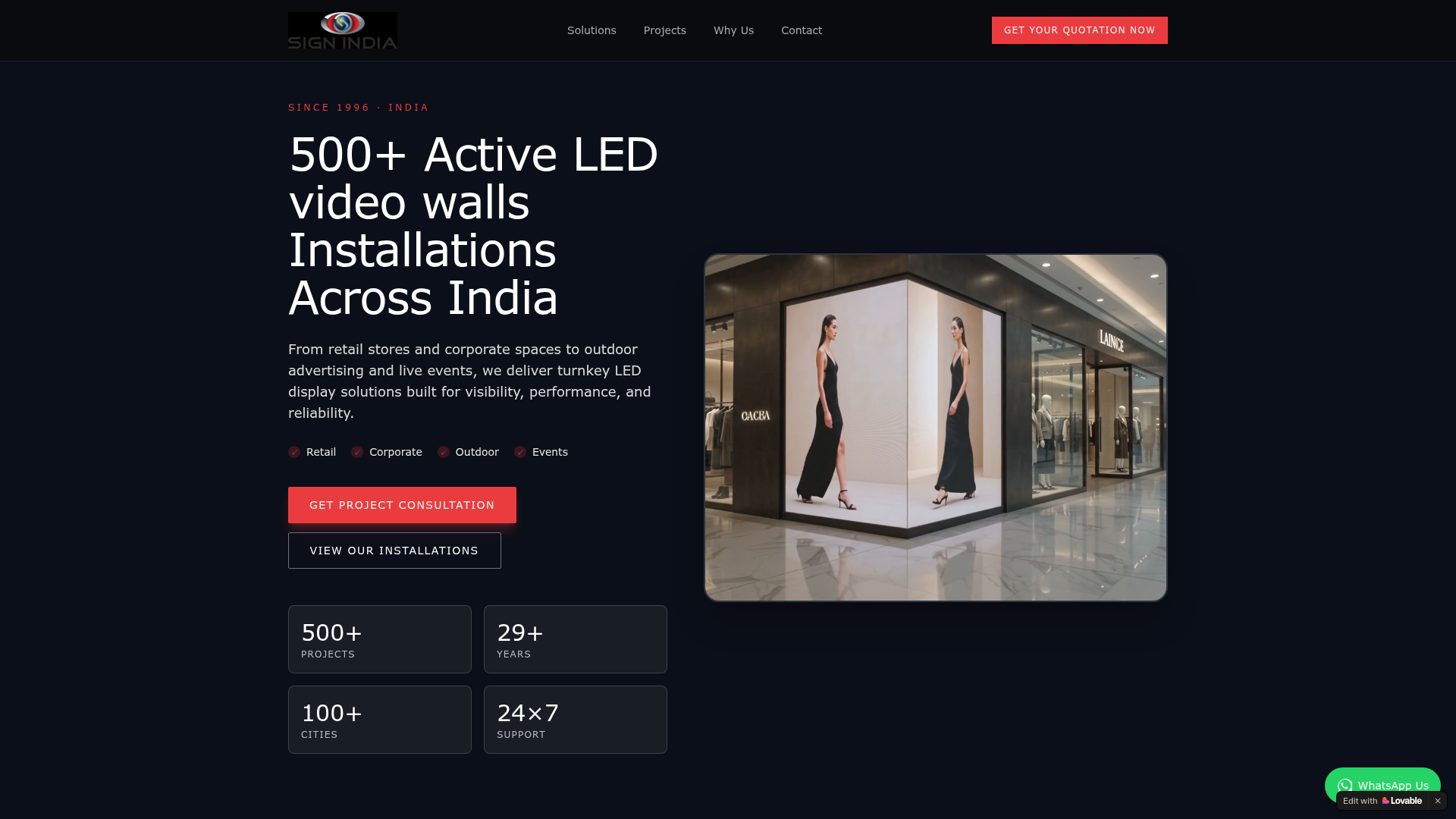 Sign India landing page